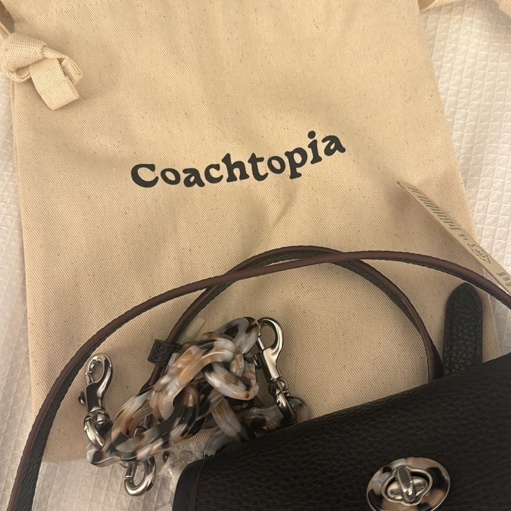 Coach Black Leather Crossbody Bag Micro Dinky - Picture 2 of 16